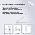 Słomka antykolkowa z kulką grawitacyjną — picie w każdej pozycji